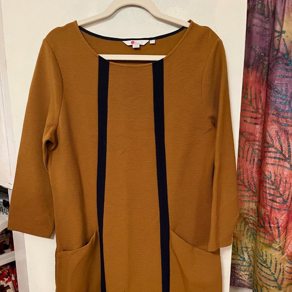 Boden Mustard and Navy Tunic Size 12